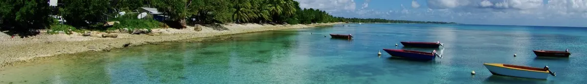 The lagoon and shore in Tuvalu